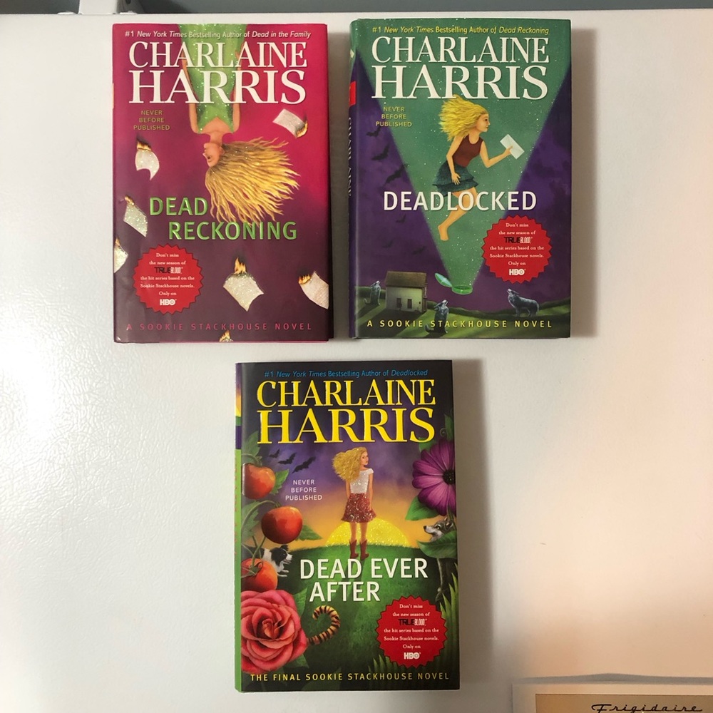 True Blood Charlaine Harris Sookie 3 Books Deadlocked Dead Ever After, Reckoning